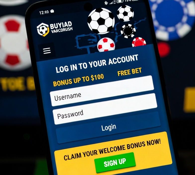 betting app login page with bonus offers highlighted