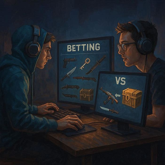 players engaging in virtual item betting